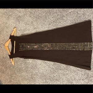 BCBG Brown Mini Dress with Embellishments